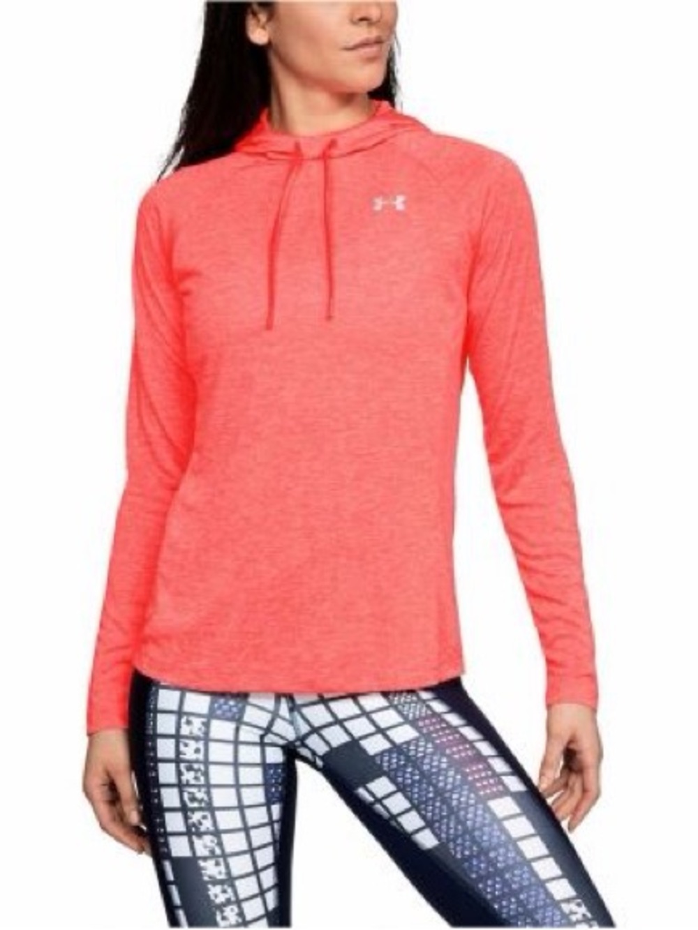 Under Armour HeatGear Tech Twist Hoodie 2.0 Women’s Orange Long Sleeve Pullover - Picture 1 of 11